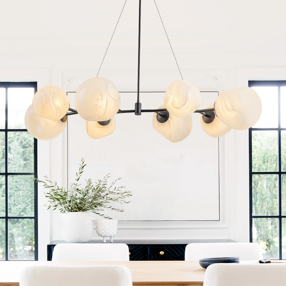 George Oliver Artisan 8 - Light Alabaster Linear Branch Cloud